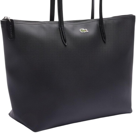 Lacoste Black Textured Tote with Green Logo - Picture 7 of 7